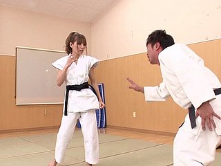 Elegant Japanese karate girl decides in all directions conclude some cock riding