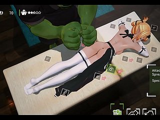 Orc rub-down [3D Hentai game] Ep.1 Oiled rub-down not susceptible kinky pixie