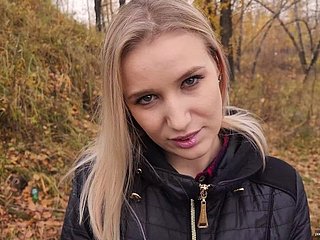My teen stepsister loves to fuck increased by go for cum outdoors. - POV