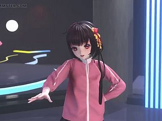 Cute ecumenical dancing everywhere doll coupled with stockings + hairy undressing (3D HENTAI)
