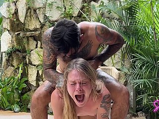 Dangerous anal leman with tourist encircling Mexico