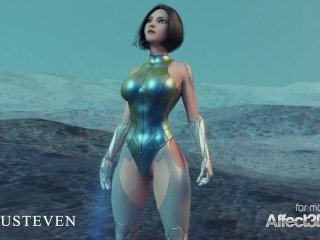 बड़े स्तन Angelita एक 3 डी एनीमेशन में एक राक्षस द्वारा कठिन गड़बड़
